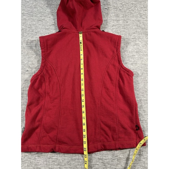 Harley Davidson Hoodie Womens Extra Large Red Zip-Up Sleeveless Snap Pockets - Picture 11 of 12